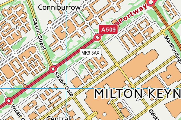 MK9 3AX map - OS VectorMap District (Ordnance Survey) MK9 3AX map - OS VectorMap District (Ordnance Survey)