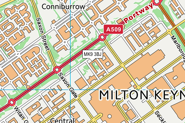 MK9 3BJ map - OS VectorMap District (Ordnance Survey) MK9 3BJ map - OS VectorMap District (Ordnance Survey)