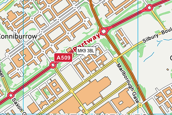 MK9 3BL map - OS VectorMap District (Ordnance Survey)