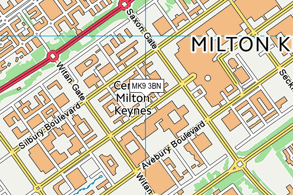 MK9 3BN map - OS VectorMap District (Ordnance Survey) MK9 3BN map - OS VectorMap District (Ordnance Survey)