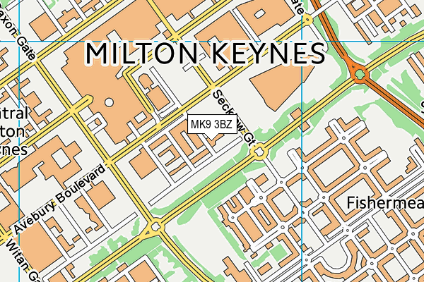 MK9 3BZ map - OS VectorMap District (Ordnance Survey) MK9 3BZ map - OS VectorMap District (Ordnance Survey)