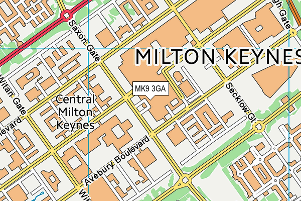 MK9 3GA map - OS VectorMap District (Ordnance Survey) MK9 3GA map - OS VectorMap District (Ordnance Survey)