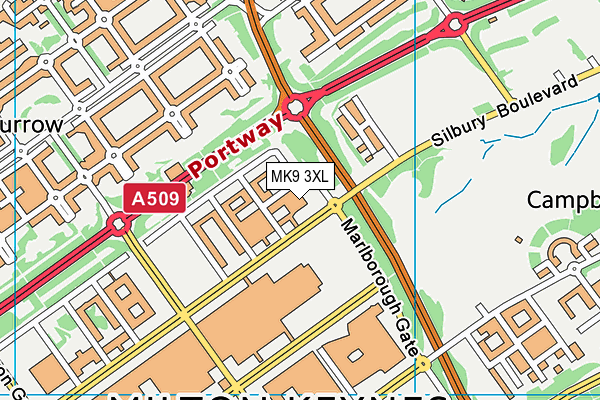 MK9 3XL map - OS VectorMap District (Ordnance Survey) MK9 3XL map - OS VectorMap District (Ordnance Survey)