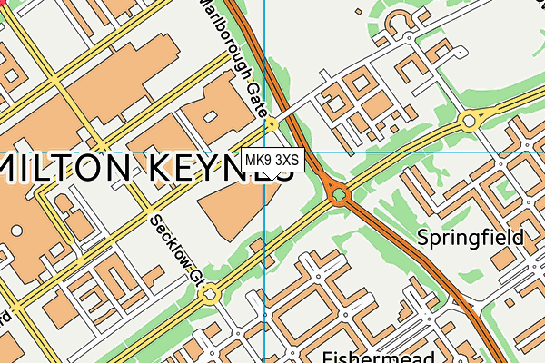 MK9 3XS map - OS VectorMap District (Ordnance Survey) MK9 3XS map - OS VectorMap District (Ordnance Survey)