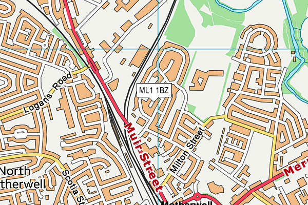 ML1 1BZ map - OS VectorMap District (Ordnance Survey) ML1 1BZ map - OS VectorMap District (Ordnance Survey)