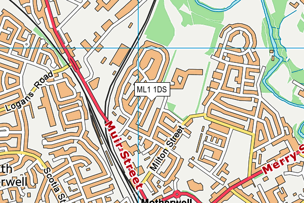 ML1 1DS map - OS VectorMap District (Ordnance Survey) ML1 1DS map - OS VectorMap District (Ordnance Survey)