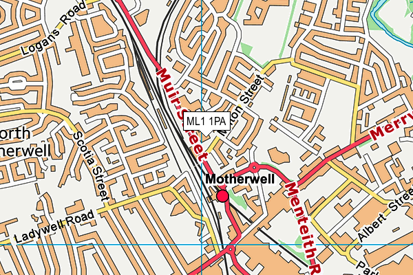 ML1 1PA map - OS VectorMap District (Ordnance Survey) ML1 1PA map - OS VectorMap District (Ordnance Survey)