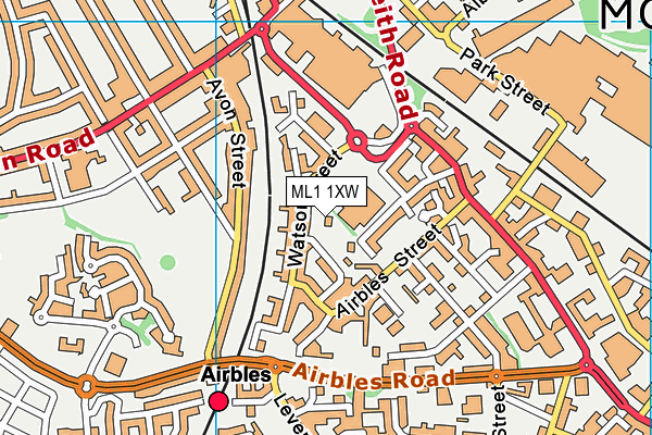 ML1 1XW map - OS VectorMap District (Ordnance Survey) ML1 1XW map - OS VectorMap District (Ordnance Survey)