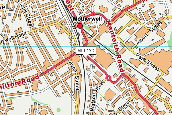 ML1 1YD map - OS VectorMap District (Ordnance Survey) ML1 1YD map - OS VectorMap District (Ordnance Survey)