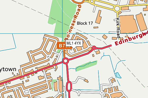 ML1 4YX map - OS VectorMap District (Ordnance Survey)