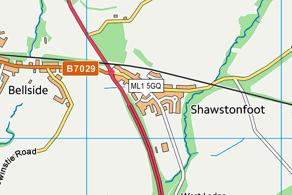 ML1 5GQ map - OS VectorMap District (Ordnance Survey) ML1 5GQ map - OS VectorMap District (Ordnance Survey)