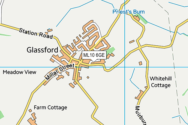 ML10 6GE map - OS VectorMap District (Ordnance Survey)