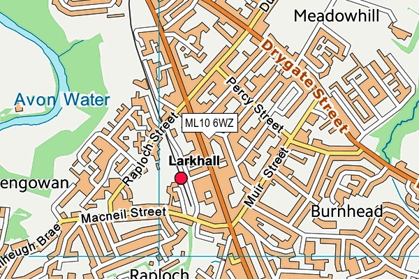 ML10 6WZ map - OS VectorMap District (Ordnance Survey)
