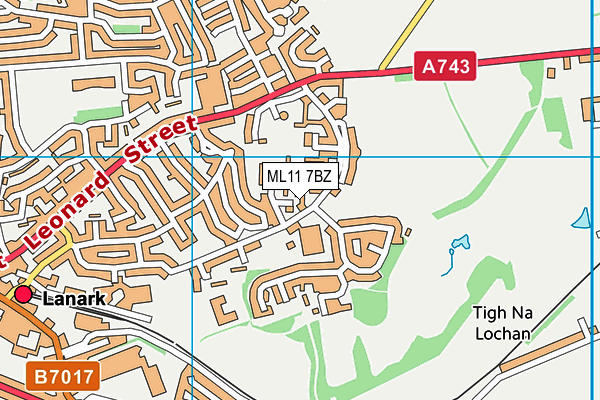 ML11 7BZ map - OS VectorMap District (Ordnance Survey)