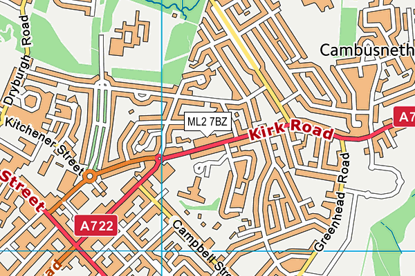ML2 7BZ map - OS VectorMap District (Ordnance Survey)