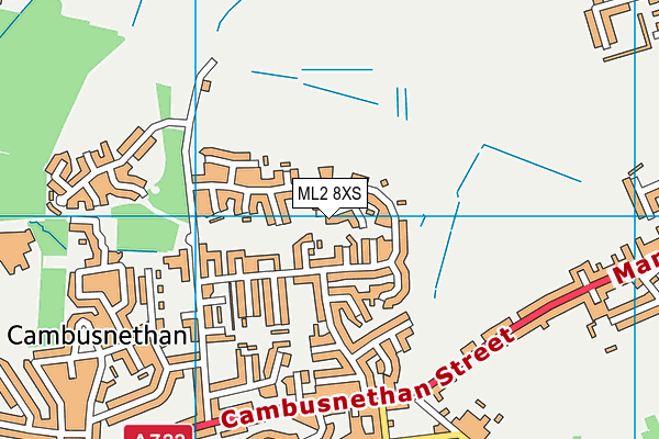 ML2 8XS map - OS VectorMap District (Ordnance Survey)