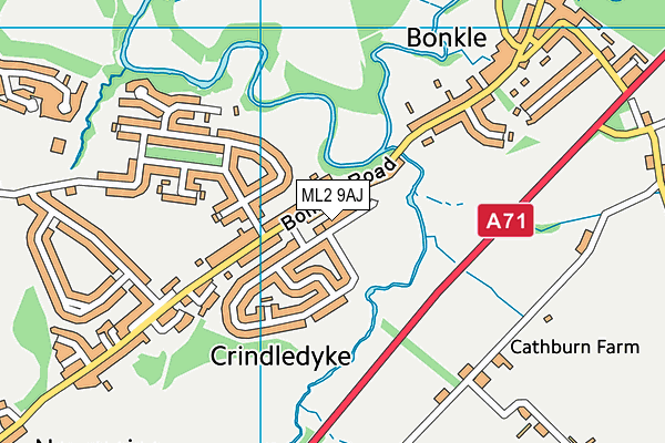 ML2 9AJ map - OS VectorMap District (Ordnance Survey) ML2 9AJ map - OS VectorMap District (Ordnance Survey)