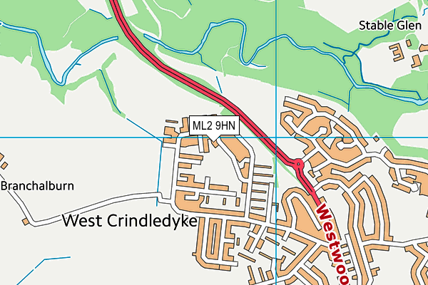 ML2 9HN map - OS VectorMap District (Ordnance Survey) ML2 9HN map - OS VectorMap District (Ordnance Survey)