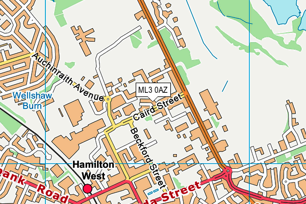ML3 0AZ map - OS VectorMap District (Ordnance Survey) ML3 0AZ map - OS VectorMap District (Ordnance Survey)