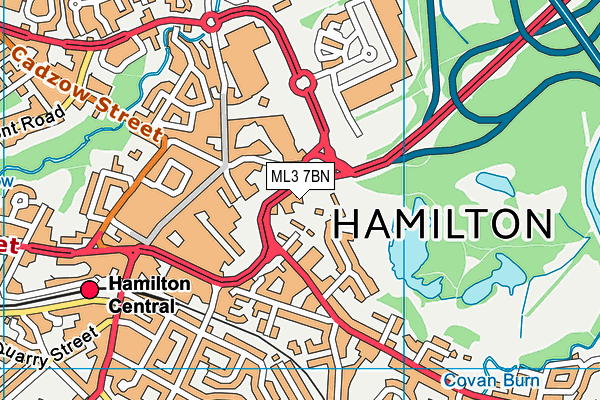 ML3 7BN map - OS VectorMap District (Ordnance Survey) ML3 7BN map - OS VectorMap District (Ordnance Survey)