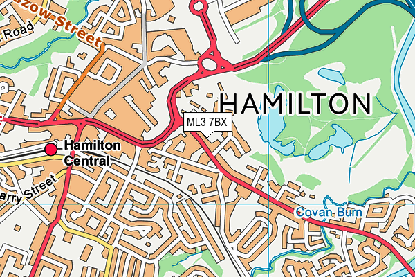ML3 7BX map - OS VectorMap District (Ordnance Survey) ML3 7BX map - OS VectorMap District (Ordnance Survey)