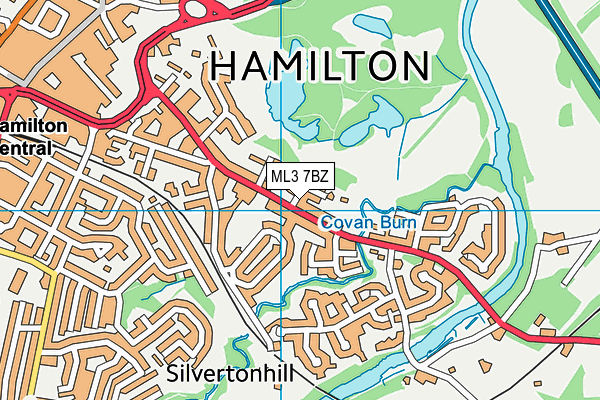 ML3 7BZ map - OS VectorMap District (Ordnance Survey) ML3 7BZ map - OS VectorMap District (Ordnance Survey)