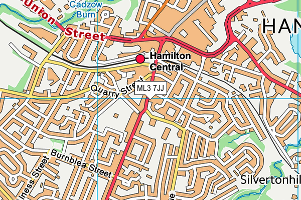 ML3 7JJ map - OS VectorMap District (Ordnance Survey) ML3 7JJ map - OS VectorMap District (Ordnance Survey)