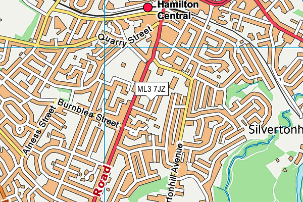 ML3 7JZ map - OS VectorMap District (Ordnance Survey) ML3 7JZ map - OS VectorMap District (Ordnance Survey)