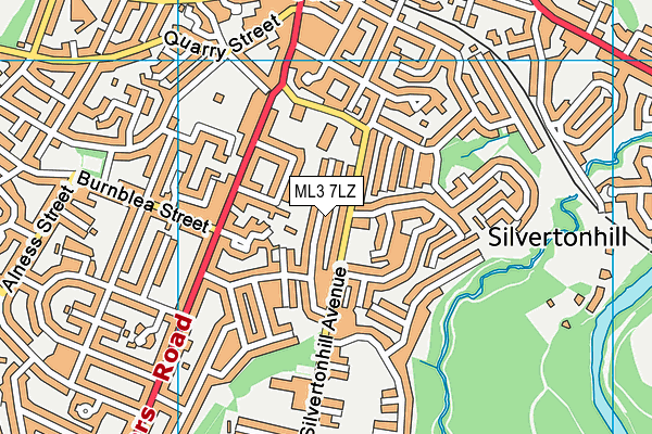 ML3 7LZ map - OS VectorMap District (Ordnance Survey) ML3 7LZ map - OS VectorMap District (Ordnance Survey)