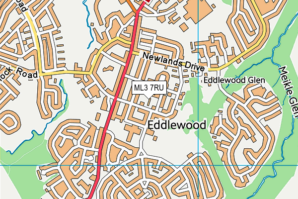 ML3 7RU map - OS VectorMap District (Ordnance Survey) ML3 7RU map - OS VectorMap District (Ordnance Survey)