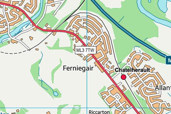ML3 7TW map - OS VectorMap District (Ordnance Survey)