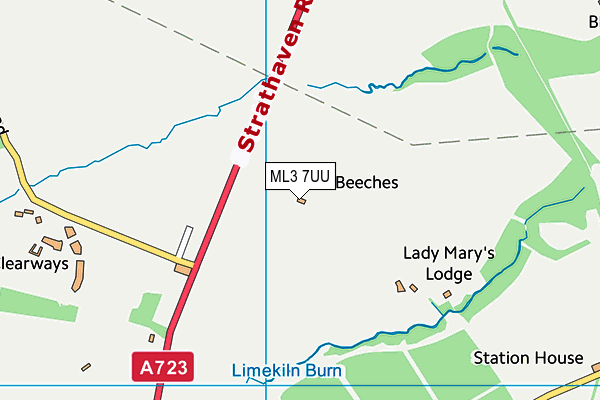 ML3 7UU map - OS VectorMap District (Ordnance Survey)
