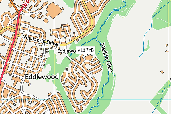 ML3 7YB map - OS VectorMap District (Ordnance Survey) ML3 7YB map - OS VectorMap District (Ordnance Survey)