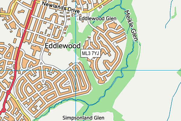 ML3 7YJ map - OS VectorMap District (Ordnance Survey)