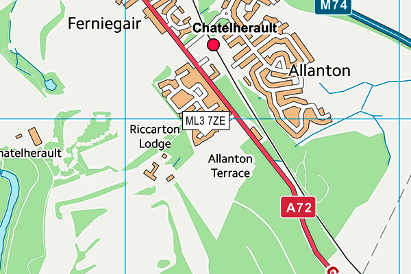 ML3 7ZE map - OS VectorMap District (Ordnance Survey) ML3 7ZE map - OS VectorMap District (Ordnance Survey)