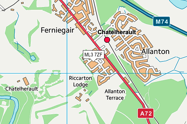 ML3 7ZF map - OS VectorMap District (Ordnance Survey) ML3 7ZF map - OS VectorMap District (Ordnance Survey)