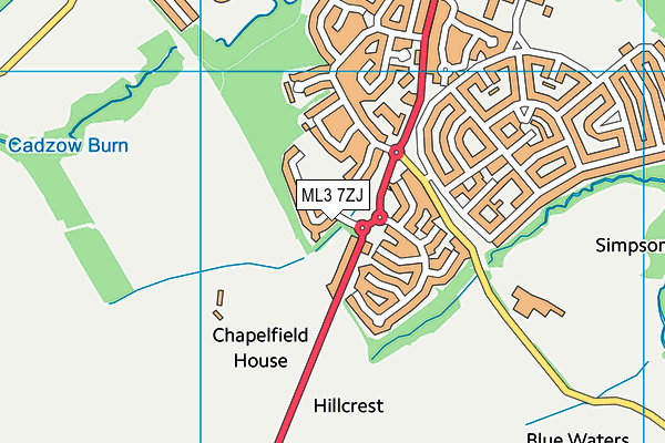 ML3 7ZJ map - OS VectorMap District (Ordnance Survey)