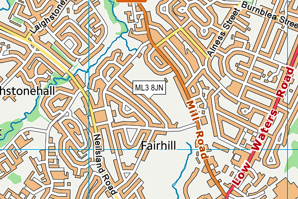 ML3 8JN map - OS VectorMap District (Ordnance Survey) ML3 8JN map - OS VectorMap District (Ordnance Survey)