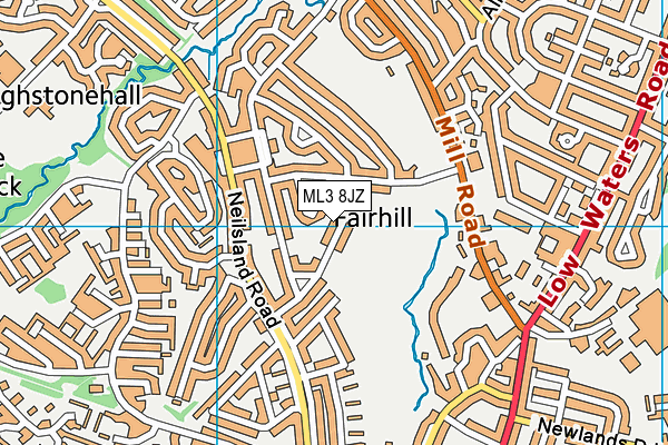 ML3 8JZ map - OS VectorMap District (Ordnance Survey) ML3 8JZ map - OS VectorMap District (Ordnance Survey)