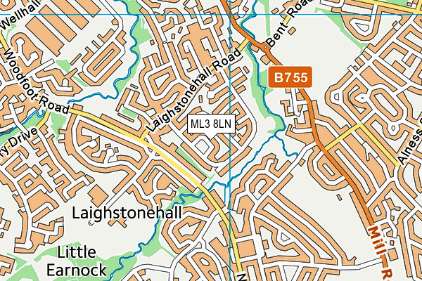 ML3 8LN map - OS VectorMap District (Ordnance Survey) ML3 8LN map - OS VectorMap District (Ordnance Survey)
