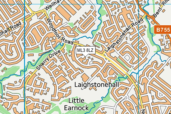 ML3 8LZ map - OS VectorMap District (Ordnance Survey) ML3 8LZ map - OS VectorMap District (Ordnance Survey)