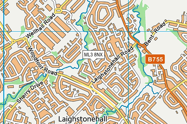 ML3 8NX map - OS VectorMap District (Ordnance Survey) ML3 8NX map - OS VectorMap District (Ordnance Survey)