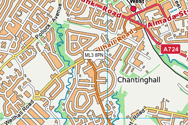 ML3 8PN map - OS VectorMap District (Ordnance Survey) ML3 8PN map - OS VectorMap District (Ordnance Survey)