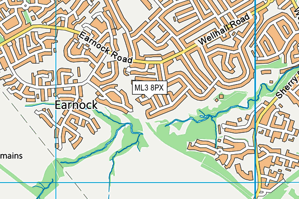 ML3 8PX map - OS VectorMap District (Ordnance Survey) ML3 8PX map - OS VectorMap District (Ordnance Survey)