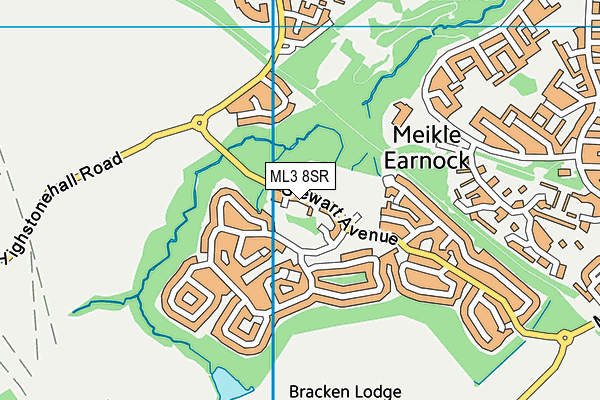 ML3 8SR map - OS VectorMap District (Ordnance Survey) ML3 8SR map - OS VectorMap District (Ordnance Survey)