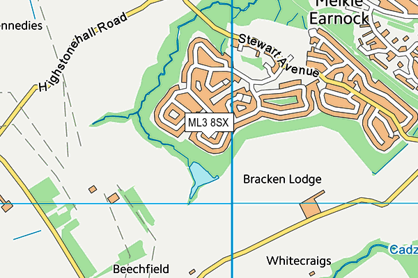 ML3 8SX map - OS VectorMap District (Ordnance Survey) ML3 8SX map - OS VectorMap District (Ordnance Survey)