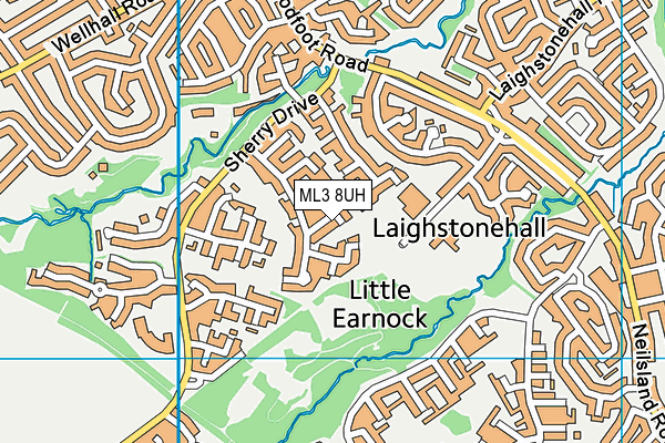 ML3 8UH map - OS VectorMap District (Ordnance Survey) ML3 8UH map - OS VectorMap District (Ordnance Survey)