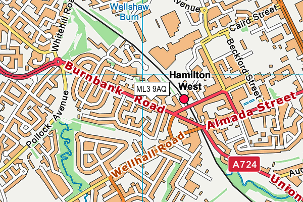 ML3 9AQ map - OS VectorMap District (Ordnance Survey) ML3 9AQ map - OS VectorMap District (Ordnance Survey)