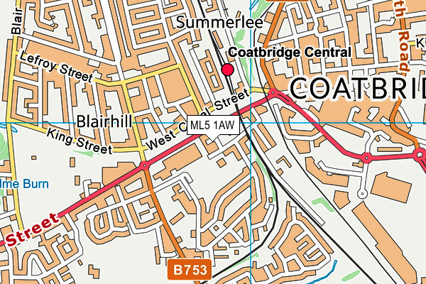 ML5 1AW map - OS VectorMap District (Ordnance Survey) ML5 1AW map - OS VectorMap District (Ordnance Survey)