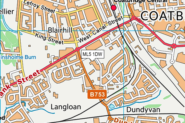 ML5 1DW map - OS VectorMap District (Ordnance Survey) ML5 1DW map - OS VectorMap District (Ordnance Survey)